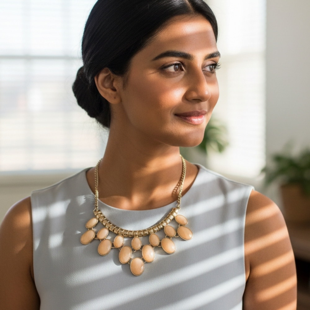 Gold and cream necklace